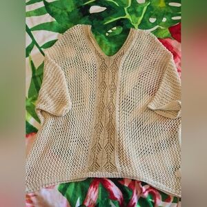 Italian Knit Tan And Glitter Gold Pull Over Cover
